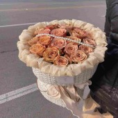 19支卡布奇诺玫瑰小香风鲜花花束