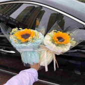 单支向日葵奶油风小花束