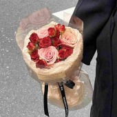 3支卡布奇诺巧克力泡泡奶油风花束