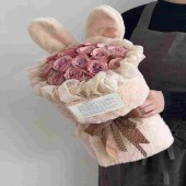 11支卡布奇诺兔子花束