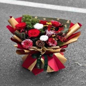 【圣诞花束】6支红玫瑰一颗平安果花束圣诞花束平安夜花束