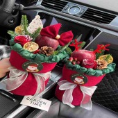 【圣诞花束】1颗平安果红玫瑰搭配圣诞元素圣诞花束平安夜花束苹果花束
