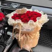 【芭蕾风】15支红玫瑰芭蕾风花束送女友送媳妇花店