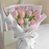 10支粉色郁金香花束送女友送闺蜜生日花束