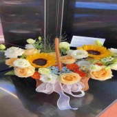 2支向日葵11支香槟提篮