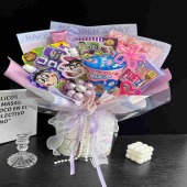 【零食随机】10种零食7颗棒棒糖紫色系零食花束