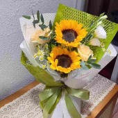 【未来可期】2支向日葵混搭2支香槟花束
