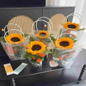 1支向日葵T型透明手提袋