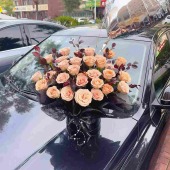 【命中注定】33支卡布奇诺抱抱桶花束气球花束鲜花店送花上门生日花束