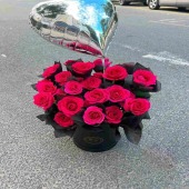 轻奢花礼 | 19支弗洛伊德抱抱桶花束气球花束鲜花店送花上门