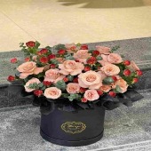 【特别的爱】19支卡布奇诺抱抱桶花束鲜花店送花上门