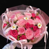 【初恋】13朵洛神混搭粉色系仙女花束情人节送女友送闺蜜朋友花店送花上门