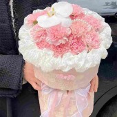 【中国风】11支粉色康乃馨蝴蝶兰小香风花束送母亲送长辈鲜花店送花上门