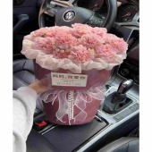 【温柔如你】15支粉佳人粉色康乃馨小香风花束送妈妈送长辈鲜花店送花上门