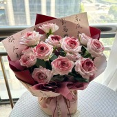 13朵蔓塔玫瑰复古凡尔赛红喷色玫瑰新中式花束古风花束