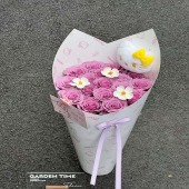 【HelloKitty】15支紫玫瑰HelloKitty花束送女友送媳妇鲜花店送花上门