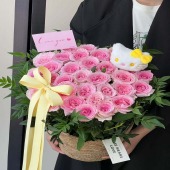 【温柔与你】33支粉玫瑰洛神抱抱桶鲜花花束送女友送媳妇鲜花店送花上门