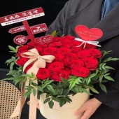 【一往情深】33支红玫瑰抱抱桶花束送女友送媳妇鲜花店送花上门
