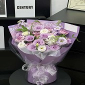 【紫喜欢你】11支紫玫瑰混搭紫色系花束送女友送媳妇鲜花店送花上门