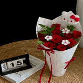 【HelloKitty】11支红玫瑰HelloKitty花束送女友送媳妇鲜花店送花上门