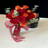 【盟结良缘】11支红玫瑰橙芭比混搭手捧花结婚手捧领证手捧花花店送花上门