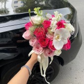 【举案齐眉】15支弗洛伊德粉雪山混搭手捧花结婚手捧领证手捧花花店送花上门