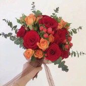 【幸福美满】11支红玫瑰混搭手捧花结婚手捧领证手捧花花店送花上门